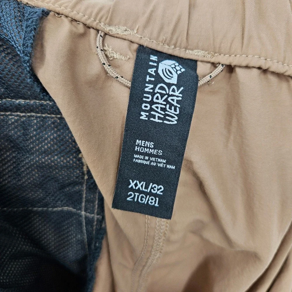 Mountain Hardwear Stryder Pants Mens XXL Tan Hiking Outdoors Nylon Belted